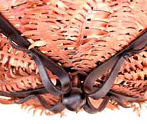 Close Up of Copper Fern Basket