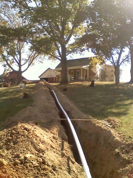 Us Girls Setting the Water Lines to the House