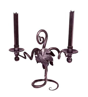 Grape Leaf and Vine Double Taper Candle Holder