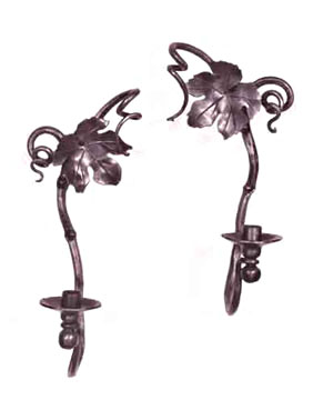 Grape Leaf and Vine Candle Wall Sconces
