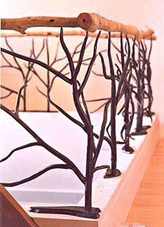 Tree Branch Railing with Willow Cap Rail