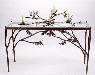 Oak Leaf and Acorn Table with Candelabra