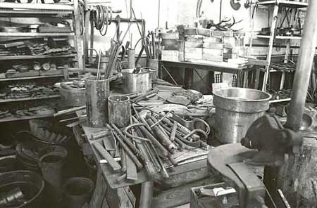 Traditional blacksmithing and Modern Equipment are used here at the smithy.